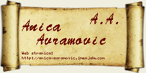 Anica Avramović vizit kartica